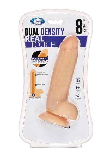 Cloud 9 Dual Density Dildo Touch Thick With Realistic Painted Veins & Balls 8"