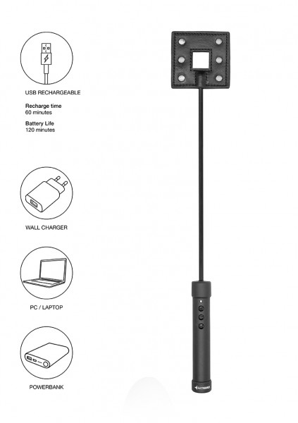 E-stim Crop - Black - Electric Shock Sex Toy