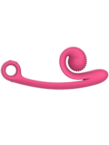 Snail Vibe Curve Silicone Rechargeable Waterproof Dual Stimulation Vibrator - Purple