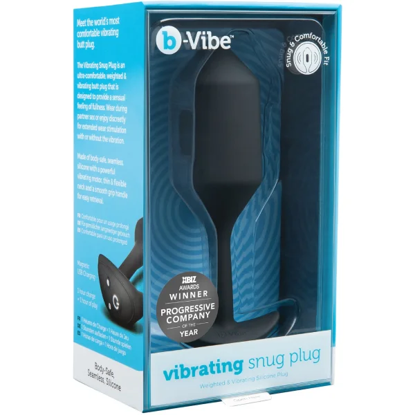 b-Vibe Vibrating Snug Plug 4 Rechargeable Vibrating Anal Toy - Black