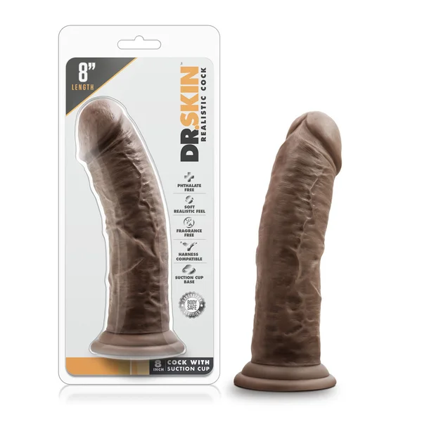 Dr. Skin - 8 Inch Cock With Suction Cup -  Chocolate — image 6 of 7