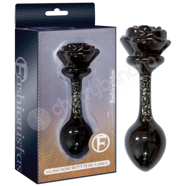 Fashionistas Glass Rose Large Butt Plug