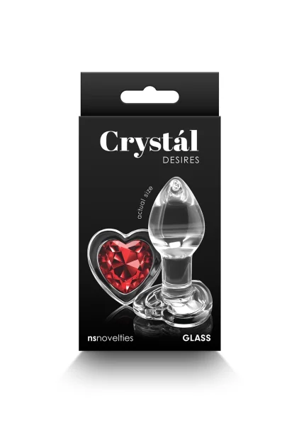 Crystal Desires Red Heart Gem Glass Plug