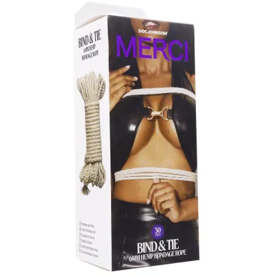 Merci Bind and Tie 6mm Hemp Bondage Rope 30 Feet Natural