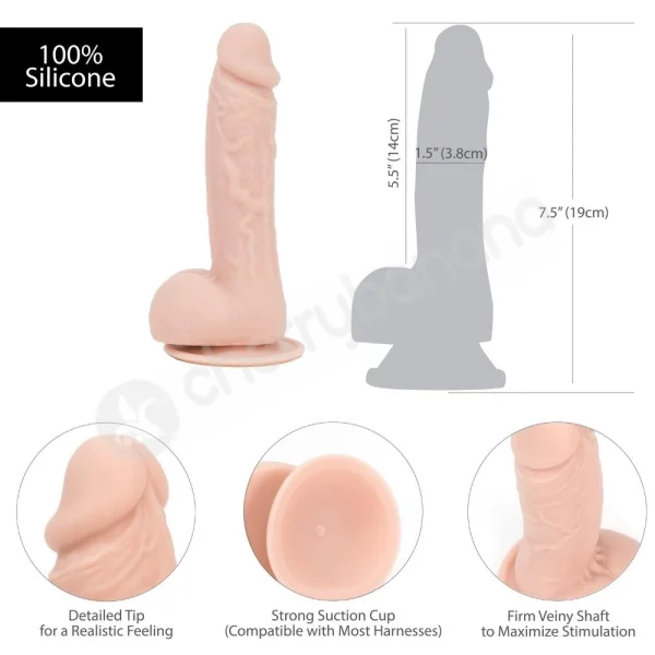 Addiction Mark 7.5" Silicone Dildo With Balls