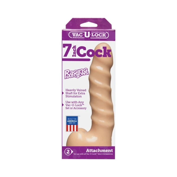 Vac-U-Lock 7" Raging Hard-Ons Cock - Beige
