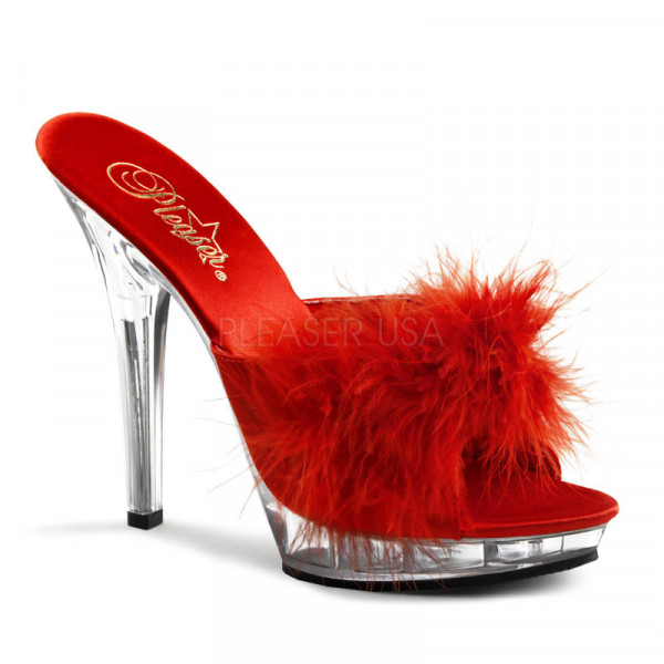 LIP-101-8 - 5" Stiletto Heel PF Marabou Slipper — image 5 of 16