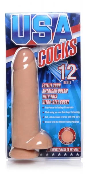 USA Cocks 12 Inches Ultra Real Dual Layer Suction Cup Dildo — image 6 of 8