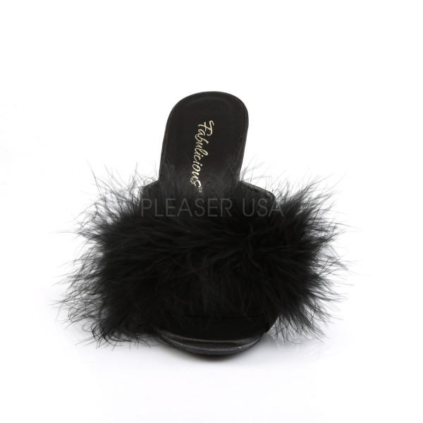 CARESS-401F - 4" Heel Fur Sandal