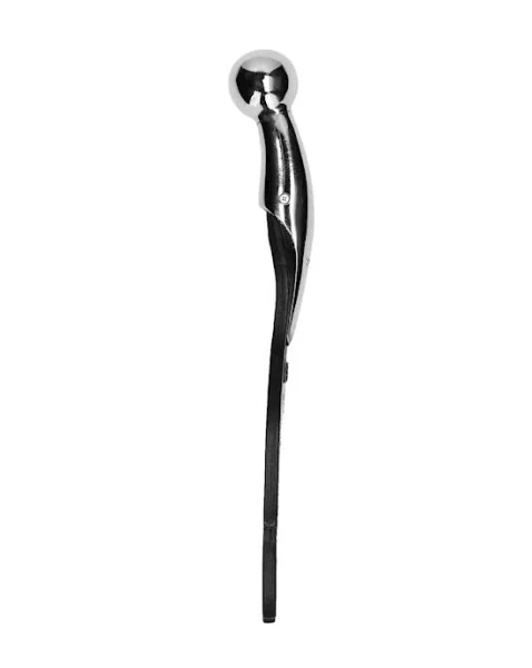 Saddle Leather Hand Paddle With Metal Ball Handle  - Black - One Size