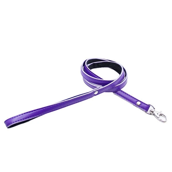 Love In Leather Faux Fur Lined Collar and Lead with Metal Detail