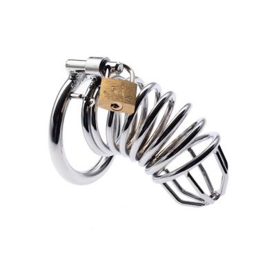 Kink Range Spiraled Chastity Cage 50mm Silver 50mm