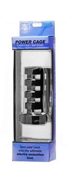 Zeus Electrosex - Power Cage Silicone E-Stim Cock and Ball Sheath — image 7 of 10