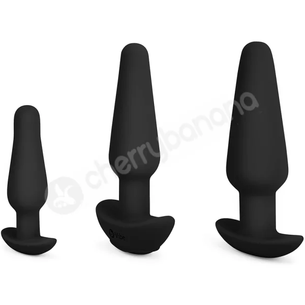 B-vibe Anal Training 7 Piece Black Butt Plug & Accessories Education Set