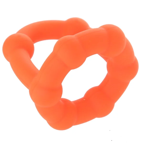 Alpha Liquid Silicone All Star Cock & Balls Ring By CalExotics - Orange