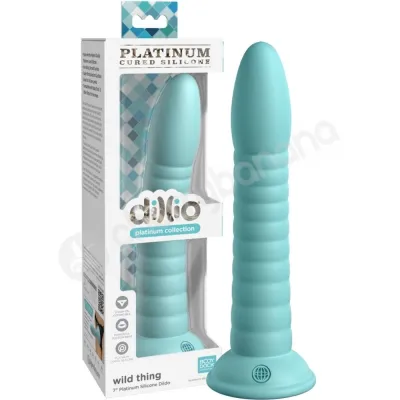 Dillio Platinum Wild Thing 7 Teal Silicone Dildo With Suction Cup Body Dock Compatible Base