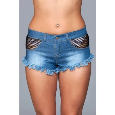 Such A Catch Denim Shorts Blue S