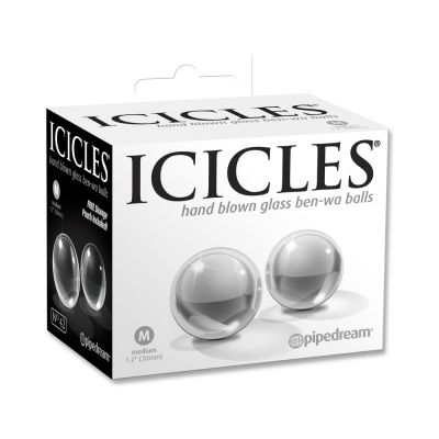 Icicles No 42 Medium Glass Ben Wa Balls Clear