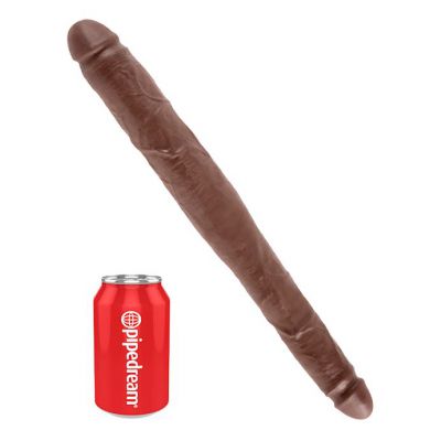 King Cock 16 Inch Tapered Double Dildo Brown Brown 16 Inch