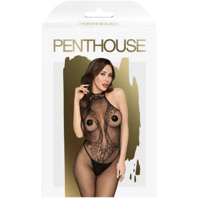 Penthouse First Lady Black Crotchless High neck Bodystocking