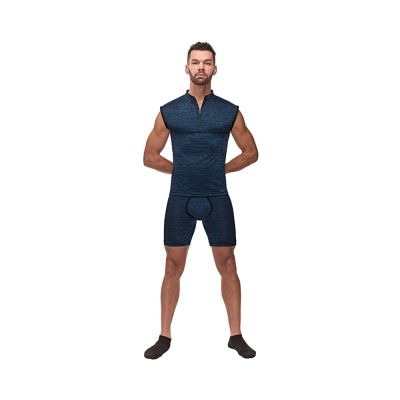 Mp Peak Performance Zipper Tank Blue Lrg