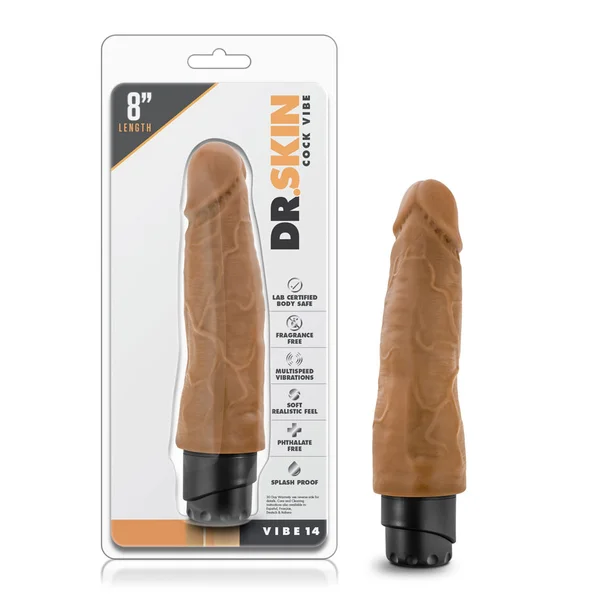 Dr. Skin - Cock Vibe 14 - 8 Inch Vibrating Cock - Mocha — image 6 of 7