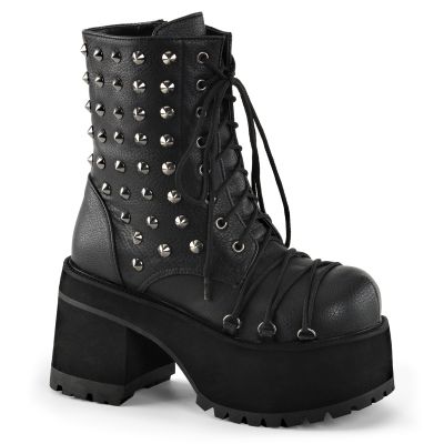 4 inches Heel 2 1 2 inches PF Ankle Boot w Criss Cross Lace Spikes