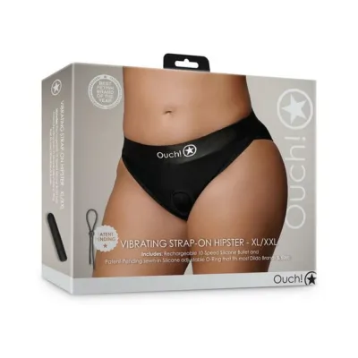 Strap on Dildos Harnesses Shots Ouch Vibrating Strap on Hipster Black Xl 2xl