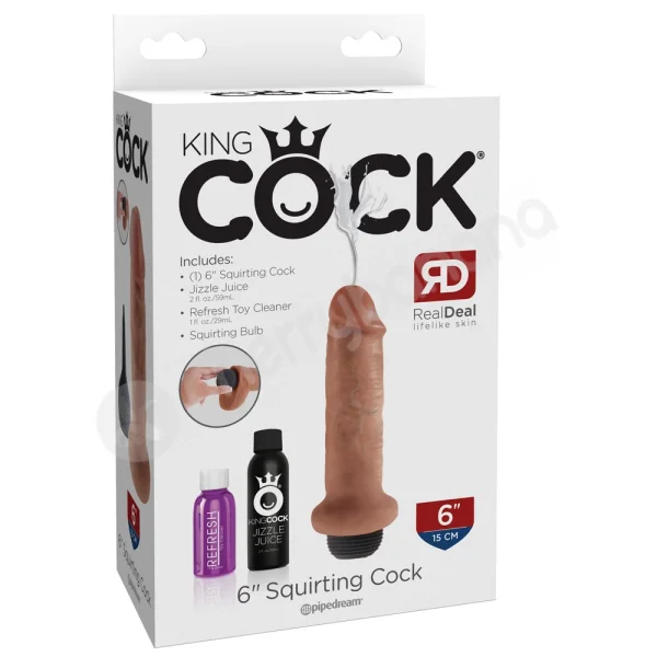 King Cock Tan 6'' Squirting Cock
