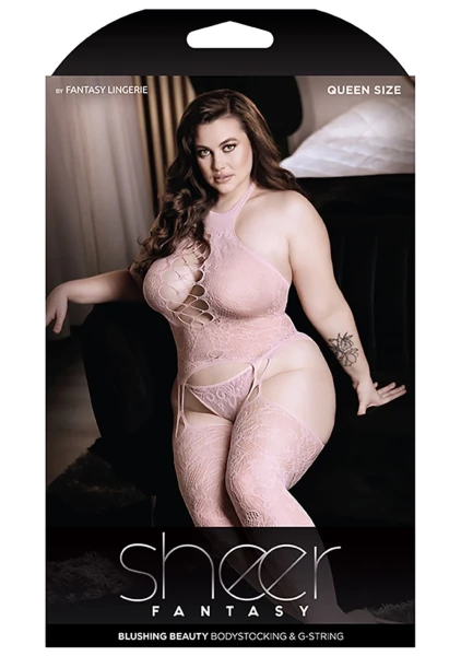 Blushing Beauty Bodystocking and G-String - Queen Size