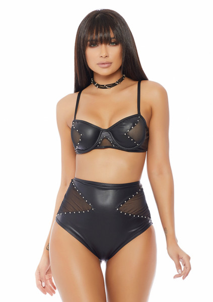 Addiction Bra and Panty - Black - Steamy Lingerie