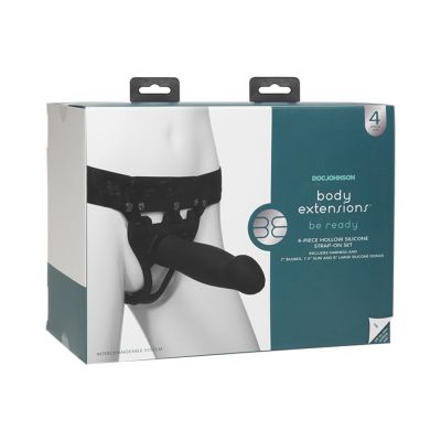 Be Ready Body Extensions Hollow Strap on 4 piece Set Black