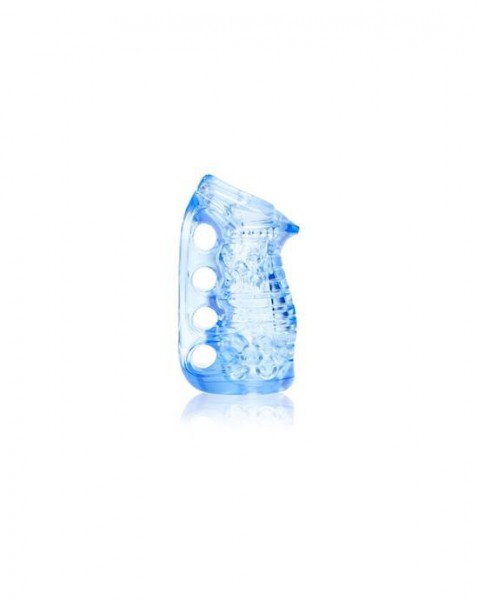 Fleshskins Grip Blue Ice Stroker - Clear/blue