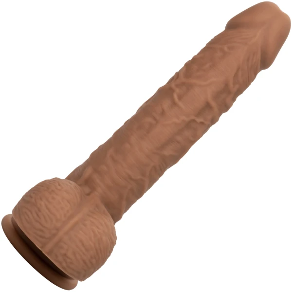 Squirting Fuck Stick 9" Vibrating Realistic Silicone Suction Cup Dildo By CalExotics - Caramel