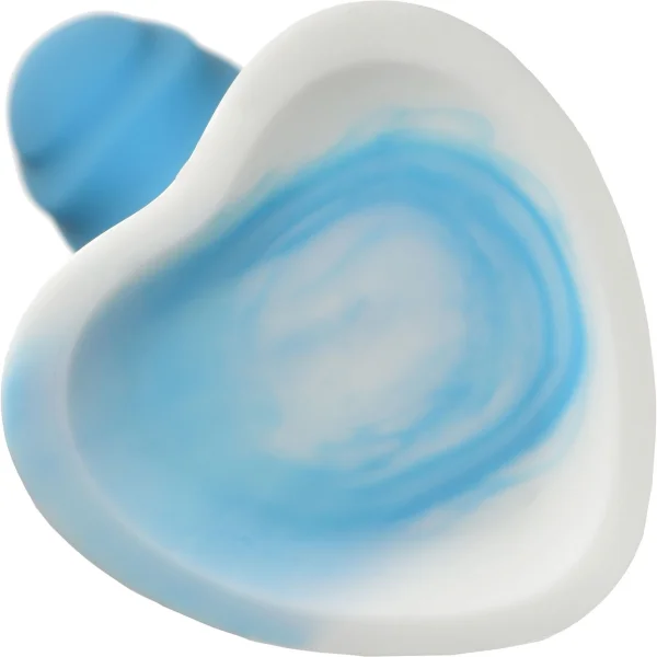 Simply Sweet Rippled 7" Silicone G-Spot Suction Cup Dildo - Blue & White