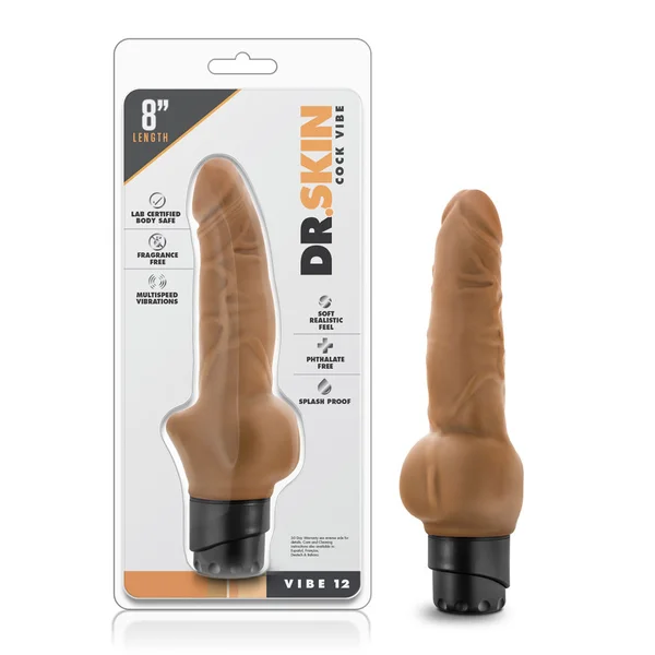 Dr. Skin - Cock Vibe 12 - 8 Inch Vibrating Cock - Mocha — image 6 of 7