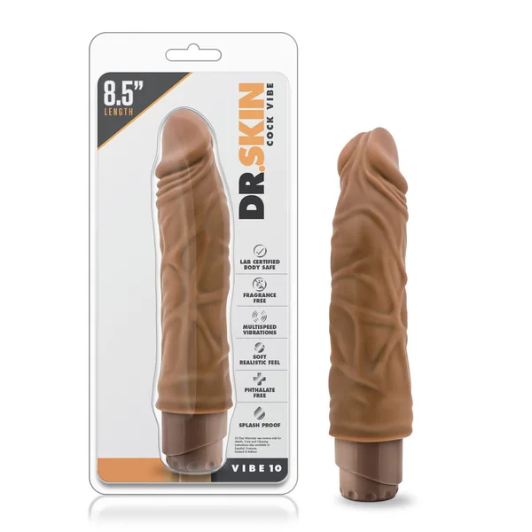 Dr. Skin - Cock Vibe 10 - 8.5 Inch Vibrating Cock  - Mocha — image 18 of 21