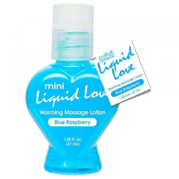 Liquid Love Warming Massage Blue Raspberry - Oil-Based Lube | 1.25oz