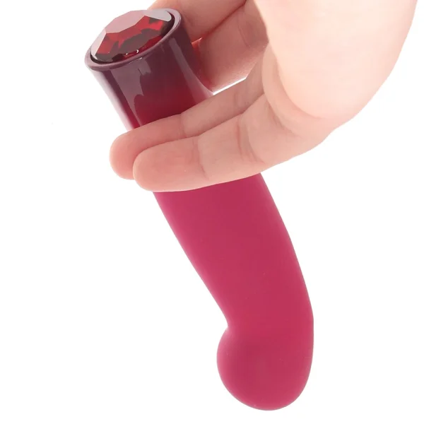 Oh My Gem Classy Rechargeable Silicone Warming G-Spot Vibrator By Blush - Garnet Red