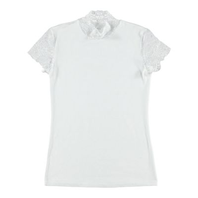 Shirt With Lace Sleeves White Small