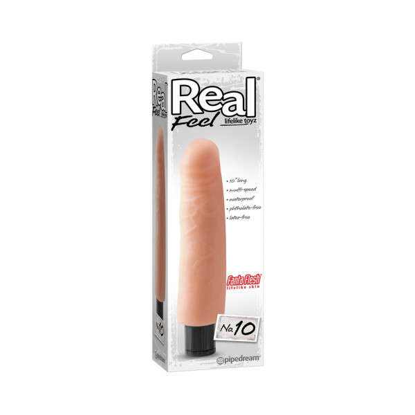 Real Feel Lifelike Toyz No 10 Vibrating Dildo Beige