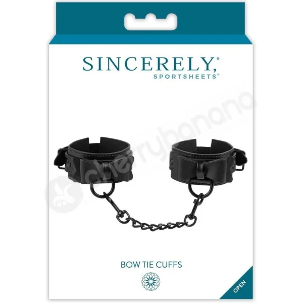 Sincerely Bow Tie Black Wrist Cuffs