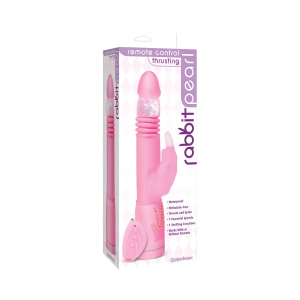 Remote Control Thrusting Rabbit Pearl Vibrator Pink — image 9 of 12