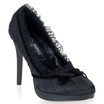 4 1 4 inches Stiletto Heel Mini Platform Pump W Bow