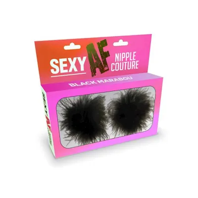 Sexy Af Nipple Pasties Black Marabou