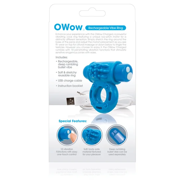 Charged Owow Rechargeable Vibe Ring - Blue — image 13 of 14