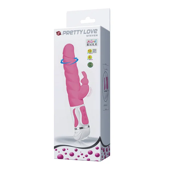 Pretty Love Steven 12 Function Rabbit Style Vibrator - Pink — image 10 of 10
