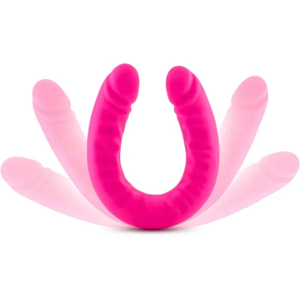 18" Slim Double Sided Dildo in Hot Pink