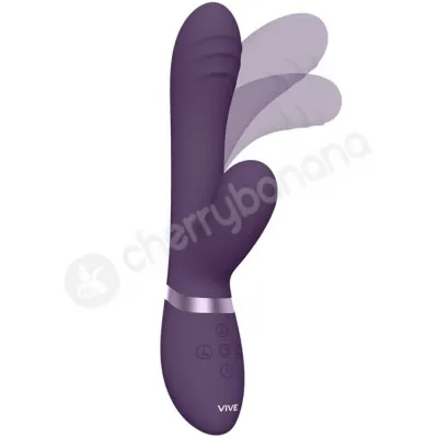 Vive Tani Purple Rabbit Vibrator With Moving Finger Motion Shaft Pulse Wave Clit Stimulator