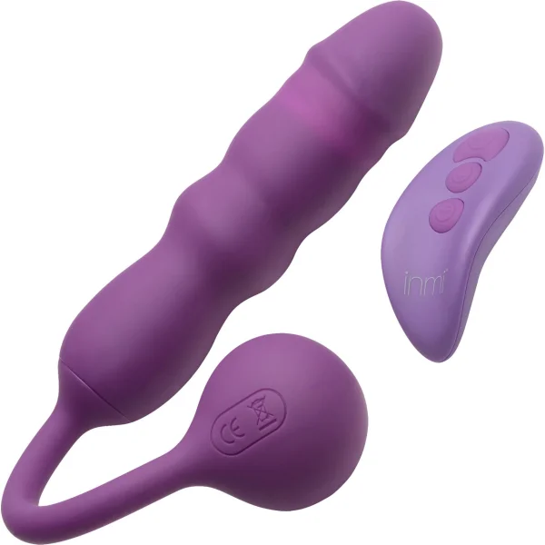 INMI Thrust Thumper Rechargeable Silicone Thrusting Vibrator With Remote - Purple